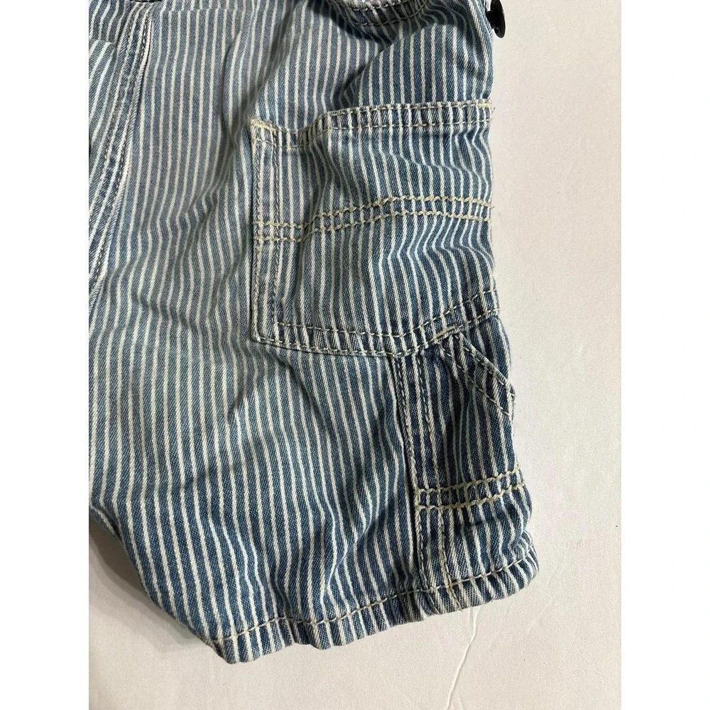 OshKosh B'gosh striped denim short overalls (18 min) Vintage Style Train overall